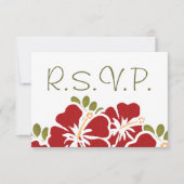 RODE HIBISCUS RSVP WEDDING RESPONDS KAARTEN (Voorkant)