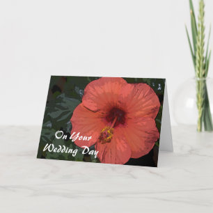 Rode Hibiscus Samengestelde Familiebruiloft Kaart