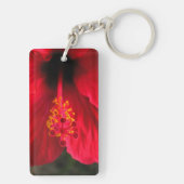 Rode hibiscus sleutelhanger (achterkant)