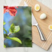 Rode Hibiscus Theedoek (Quarter Fold)