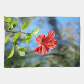 Rode Hibiscus Theedoek (Horizontaal)