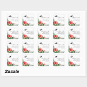 Rode Hibiscus Tropisch Afstuderen Ronde Sticker (Vel)