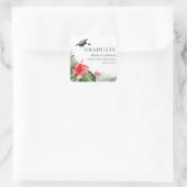 Rode Hibiscus Tropische Afstudeerronde Sticker (Tas)
