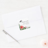 Rode Hibiscus Tropische Afstudeerronde Sticker (Envelop)