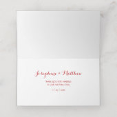 Rode Hibiscus Tropische bruiloft Plaatskaartje (Binnenkant ongevouwen)