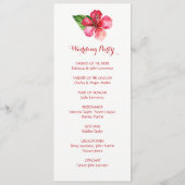 Rode Hibiscus Tropische Bruiloft Programma's (Achterkant)