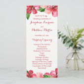 Rode Hibiscus Tropische Bruiloft Programma's (Staand voorkant)