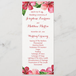 Rode Hibiscus Tropische Bruiloft Programma's