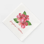 Rode Hibiscus Tropische bruiloft Servet (Hoek)