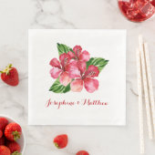 Rode Hibiscus Tropische bruiloft Servet (Insitu)