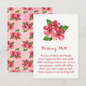 Rode Hibiscus Tropische Bruiloft Wishing Well Kaar Informatiekaartje (Voorkant / Achterkant)