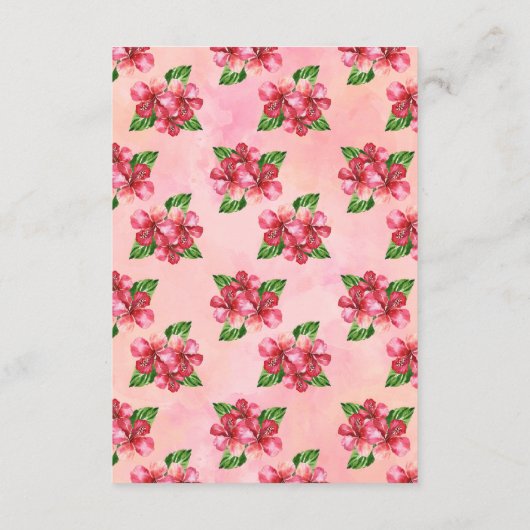 Rode Hibiscus Tropische Bruiloft Wishing Well Kaar Informatiekaartje (Achterkant)