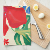 rode hibiscus Tropische keukendoek Theedoek (Quarter Fold)