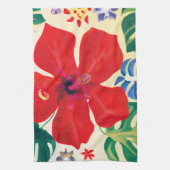 rode hibiscus Tropische keukendoek Theedoek (Verticaal)