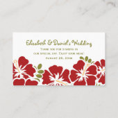 Rode Hibiscus Trouwtafel Plaats Kaarten Plaatskaartje (Achterkant)