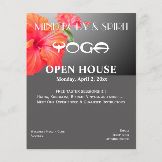 Rode Hibiscus Yoga A5 folder (Voorkant)