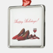 Rode hiel- en rode wijn metalen ornament (Links)