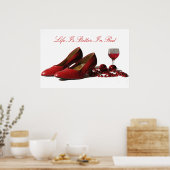 Rode hiel- en rode wijn poster (Keuken)