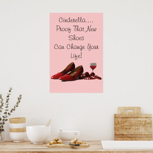 Rode hiel- en rode wijn poster (Keuken)