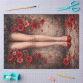 Rode Hielen en Klaprozen Decoupage Tissuepapier (Craft)