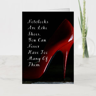 Rode Hielen Notitieboeken zijn als schoenen Folie Wenskaart