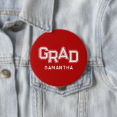 Rode High School Afstudeerder Aangepaste Naam Afst Ronde Button 4,0 Cm (In situ)