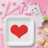 Rode Hitte Hochzeiten Verjaardagen Baby Shower Wit Papieren Bordje (Feest)