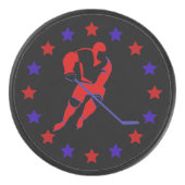 Rode Hockey Player-sterren Puck (Voorkant)
