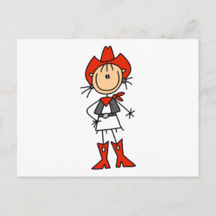 Rode Hoed Cowgirl T-shirts en Cadeaus Briefkaart