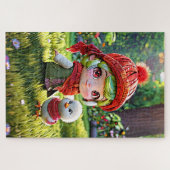 Rode hoed en kip legpuzzel (Horizontaal)