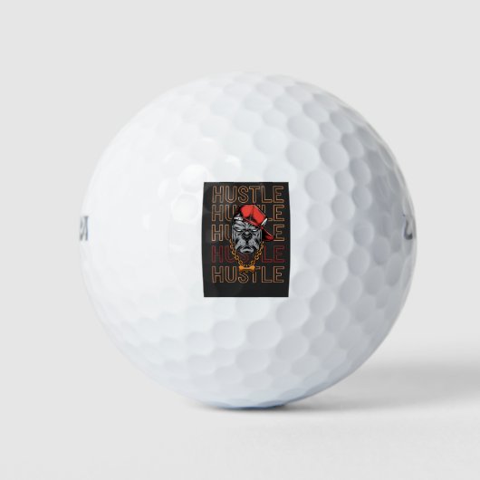 Rode Hoed Mad Dog Hustle Golfballen (Voorkant)
