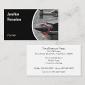 Rode hoefijzer gehammerd op een aambeeld visitekaartje (Voorkant / Achterkant)