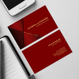 Rode hoek met gouden lijn | Red Visitekaartje