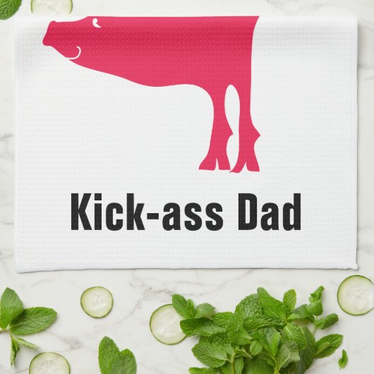 Rode Hog Barbeque keukenhanddoek (Gevouwen)