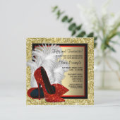 Rode Hoge hak schoen elk nummer verjaardagsfeestje Kaart (Staand voorkant)