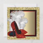 Rode Hoge hak schoen elk nummer verjaardagsfeestje Kaart (Achterkant)