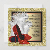 Rode Hoge hak schoen elk nummer verjaardagsfeestje Kaart (Voorkant)