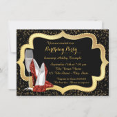 Rode Hoge Hak Schoen Verjaardagsfeest Kaart (Achterkant)