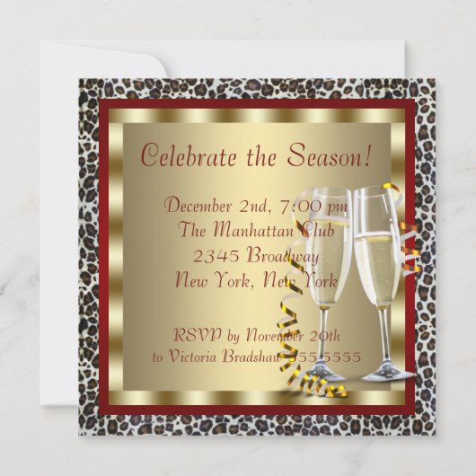 Rode Hoge Hak Schoenen Leopard Kerstfeest Kaart (Achterkant)