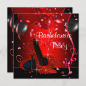 Rode Hoge Hak Schoenen Rode Bachelorette Party Kaart (Voorkant / Achterkant)