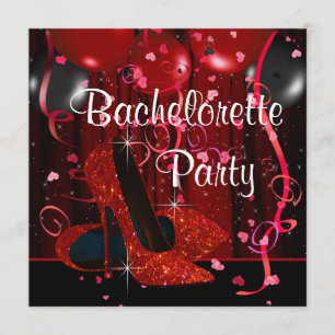 Rode Hoge Hak Schoenen Rode Bachelorette Party Kaart