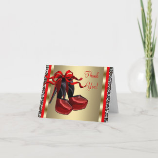 Rode Hoge Hak Schoenen Rode Dank Je Wel Bedankkaart