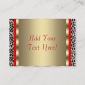 Rode Hoge Hak Schoenen Rode Luipaard Visitekaartje (Achterkant)