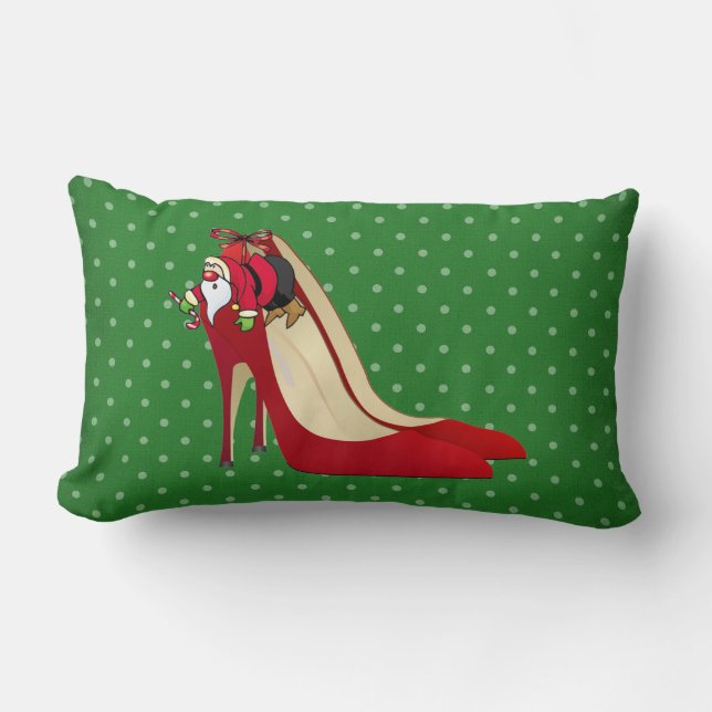 Rode Hoge Hak Schoenen / Santa Elf / Sierkussen Kussen (Voorkant)