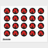 Rode hoge hak schoenstickers ronde sticker (Vel)