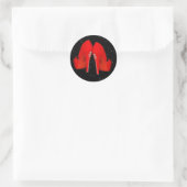 Rode hoge hak schoenstickers ronde sticker (Tas)