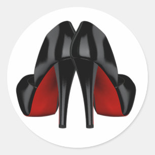 Rode hoge hak schoenstickers ronde sticker