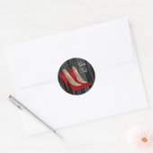 Rode hoge hak schoenstickers ronde sticker (Envelop)