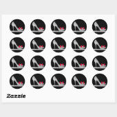 Rode hoge hak schoenstickers ronde sticker (Vel)
