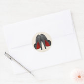 Rode hoge hak schoenstickers ronde sticker (Envelop)